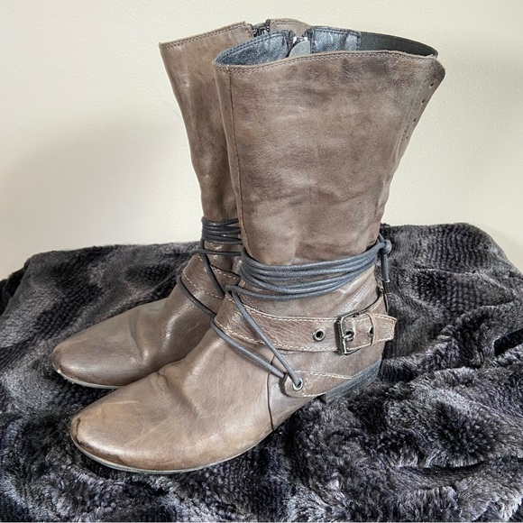 KHRIO Mid-calf leather boots Brown Size EU 38 US 6.5 - Picture 1 of 9